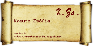Kreutz Zsófia névjegykártya