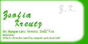 zsofia kreutz business card